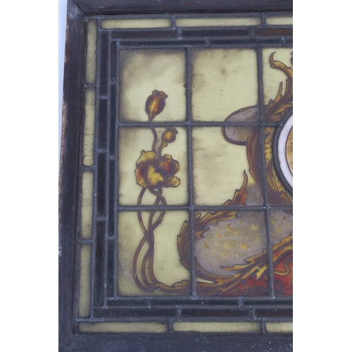 22 - TWO PUB ADVERTISING STAINED AND LEADED GLASS WINDOWS