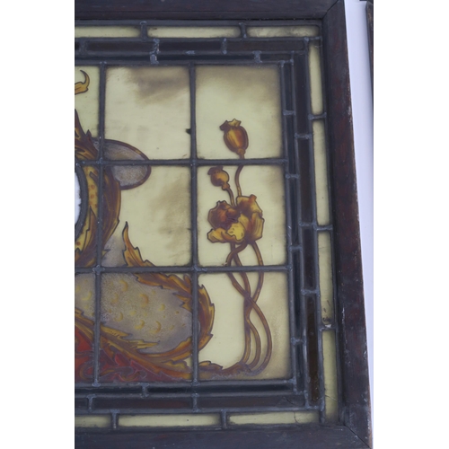 22 - TWO PUB ADVERTISING STAINED AND LEADED GLASS WINDOWS