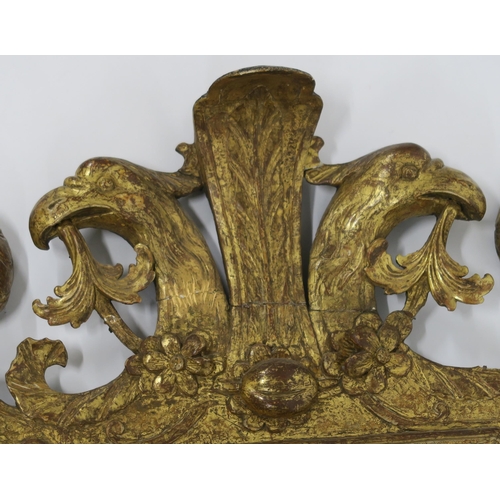 27 - A GEORGE II GILTWOOD AND GESSO WALL MIRROR