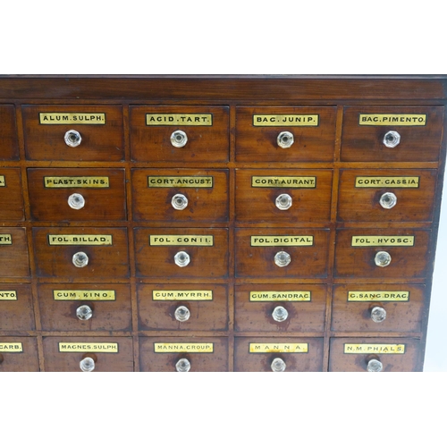 31 - A VICTORIAN MAHOGANY CHEMISTS BANK OF DRAWERS
