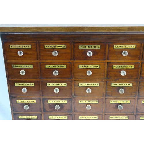 31 - A VICTORIAN MAHOGANY CHEMISTS BANK OF DRAWERS