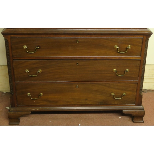 35 - A 19TH CENTURY MAHOGANY CHEST ON CHEST