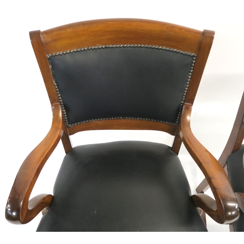 43 - A PAIR OF DEAL OFFICE CHAIRS