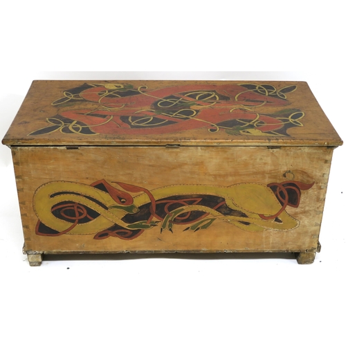 54 - A PAINTED PINE BLANKET CHEST