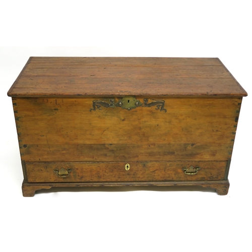 57 - A 19TH CENTURY PINE BLANKET CHEST