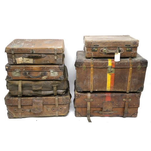 61 - VINTAGE LEATHER LUGGAGE