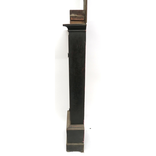 62 - A GEORGIAN LAQUERED LONGCASE CLOCK