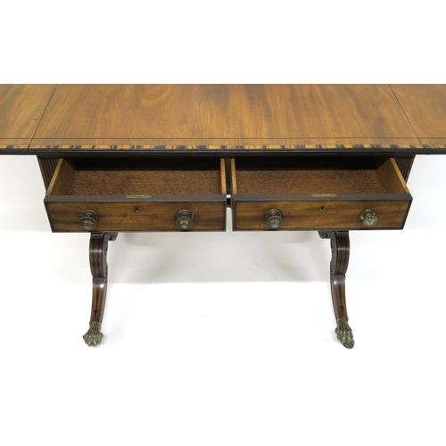 65 - A MAHOGANY AND CROSSBANDED SOFA TABLE