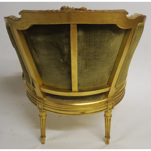 69 - A LOUIS XV STYLE GILTWOOD FAUTEUIL