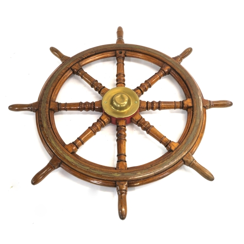 70 - A SHIPS OAK EIGHT SPOKE WHEEL