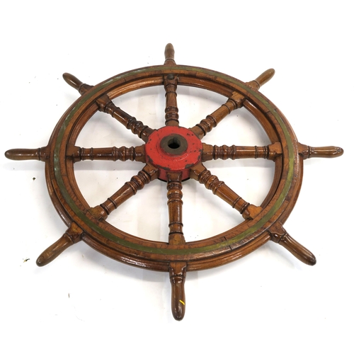 70 - A SHIPS OAK EIGHT SPOKE WHEEL