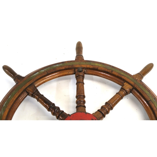 70 - A SHIPS OAK EIGHT SPOKE WHEEL