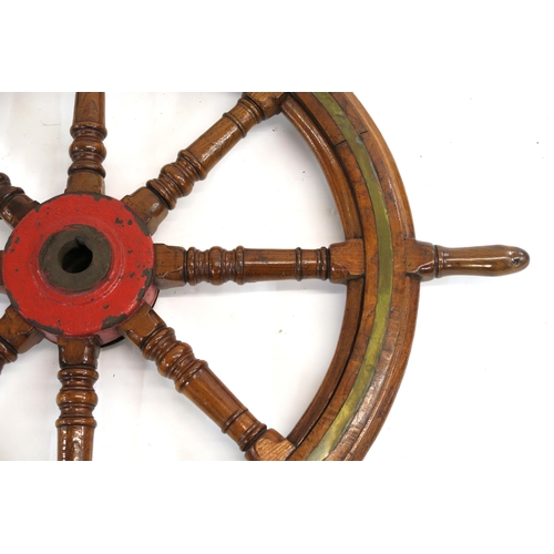 70 - A SHIPS OAK EIGHT SPOKE WHEEL