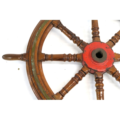 70 - A SHIPS OAK EIGHT SPOKE WHEEL