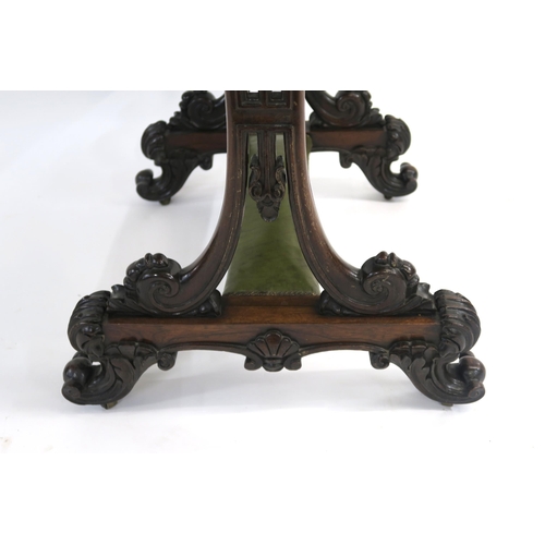 9 - A VICTORIAN ROSEWOOD SEWING TABLE