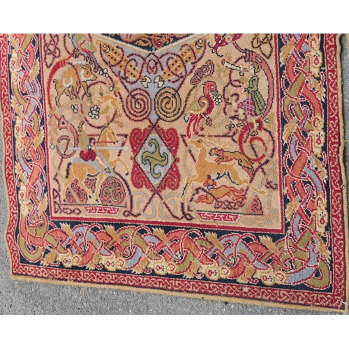 91 - A PAIR OF GEORGE BAIN (1881-1968) FOR QUAYLE & TRANTER LTD  KIDDERMINSTER  CELTIC HUNTING  RUGS