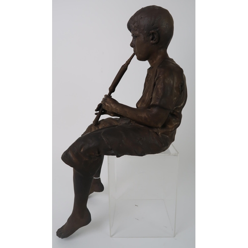 246 - WALTER AWLSON (SCOTTISH b 1949) A BOY PLAYING A CHANTER