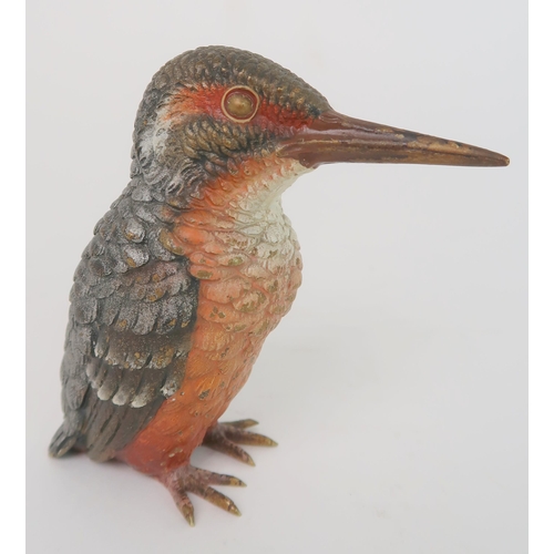 258 - AN EARLY 20TH CENTURY COLD PAINTED BRONZE OF A KINGFISHER