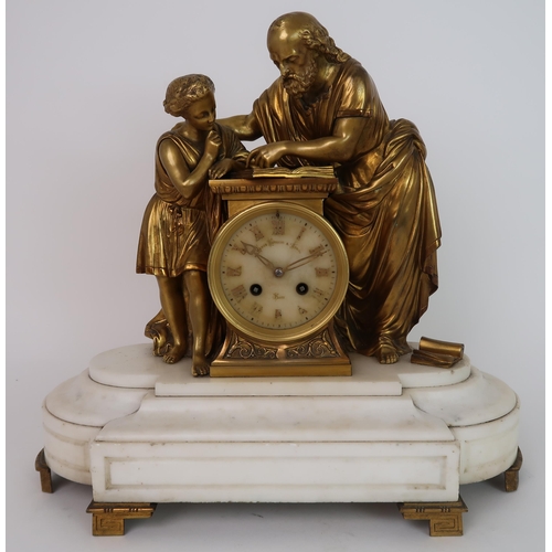 261 - A LATE 19TH CENTURY FRENCH MANTLE CLOCK