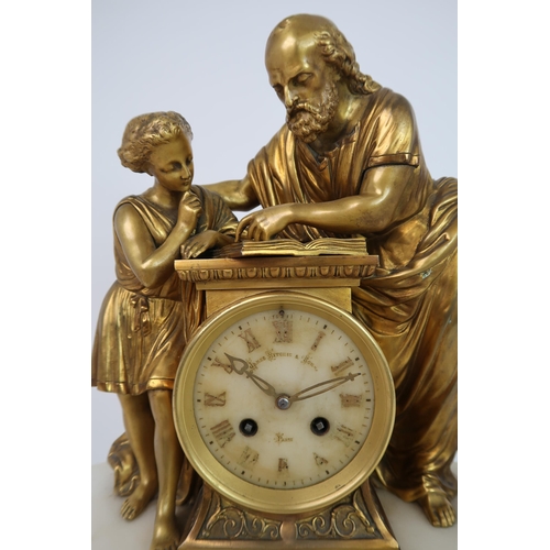 261 - A LATE 19TH CENTURY FRENCH MANTLE CLOCK