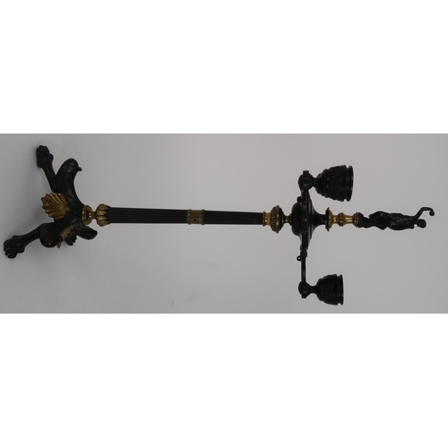 271 - A PAIR OF CAST BRONZE CANDELABRA