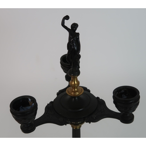 271 - A PAIR OF CAST BRONZE CANDELABRA