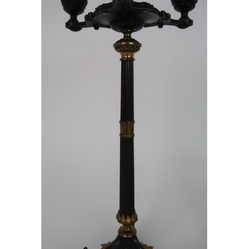 271 - A PAIR OF CAST BRONZE CANDELABRA