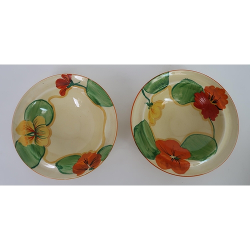 275 - A CLARICE CLIFF BIZARRE NASTURTIUM DESSERT SET