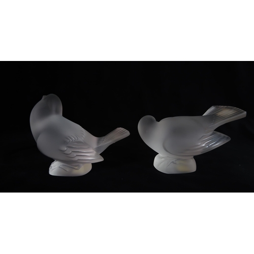 287 - A PAIR OF LALIQUE BIRDS