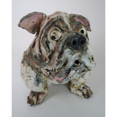 289 - OLIVIA BROWN - A CERAMIC SCULPTURE OF A BULLDOG