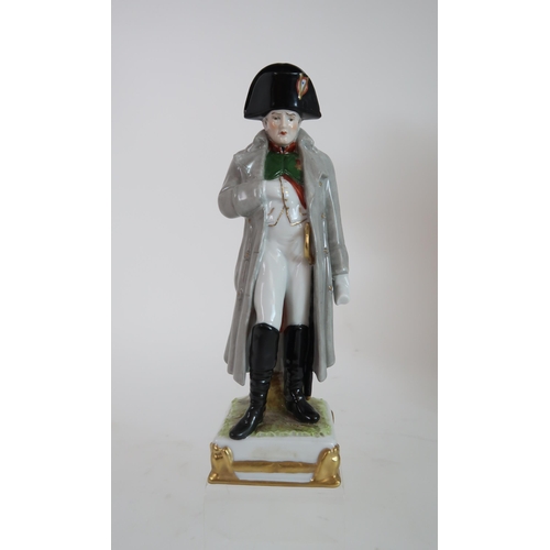 296 - A SITZENDORF FIGURE OF NAPOLEON CROSSING THE ALPS