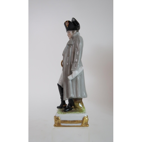 296 - A SITZENDORF FIGURE OF NAPOLEON CROSSING THE ALPS