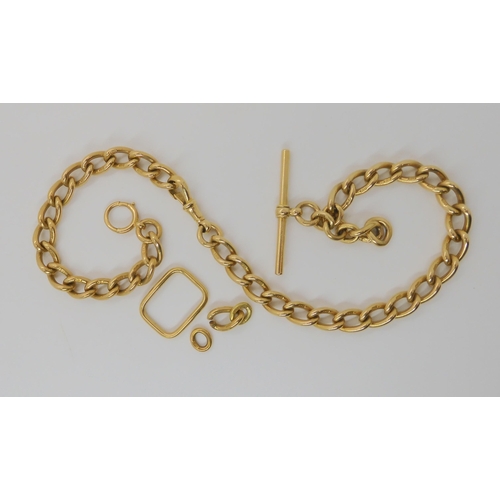 523 - AN 18CT GOLD FOB CHAIN BRACELET