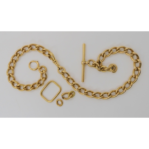 523 - AN 18CT GOLD FOB CHAIN BRACELET