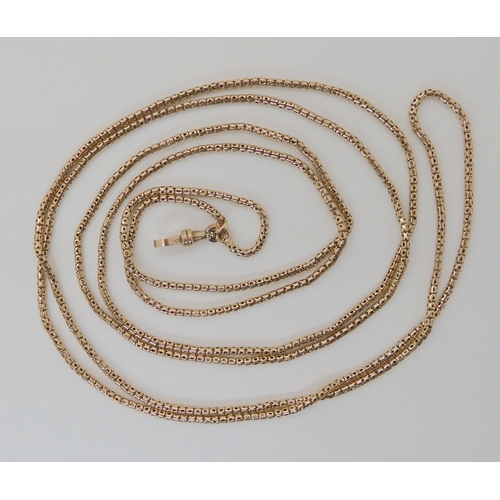 524 - A 9CT GOLD FANCY LINK GUARD CHAIN