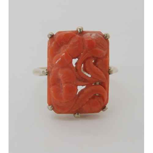 532 - A COLLECTION OF CARVED CORAL ITEMS