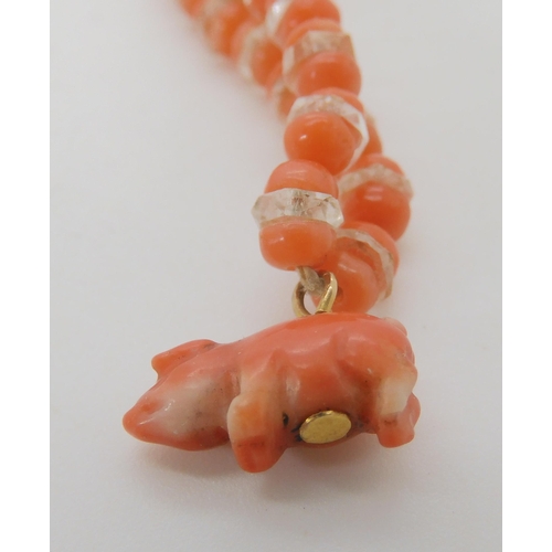 532 - A COLLECTION OF CARVED CORAL ITEMS