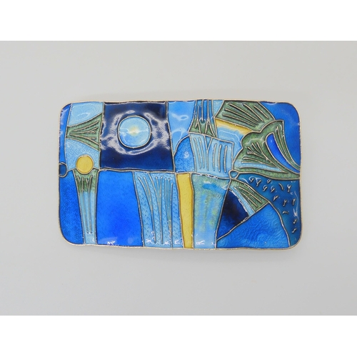 544 - A DAVID ANDERSEN SILVER AND ENAMEL BROOCH 'SPRING' COLOURWAY