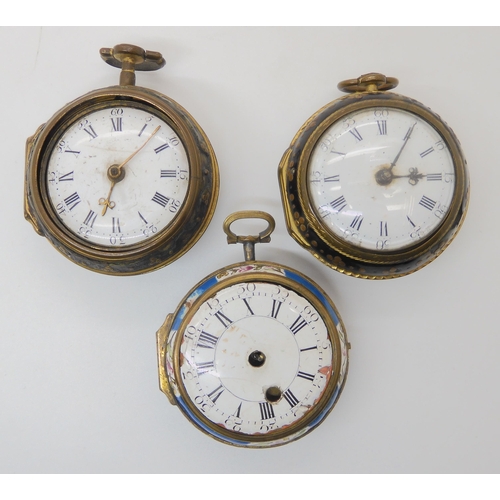 664 - THREE PAIR CASED POCKET WATCHES (AF)