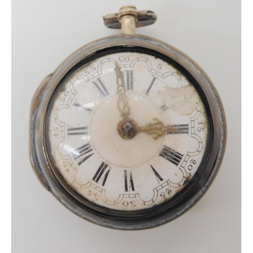 665 - A SILVER PAIR CASED POCKET WATCH