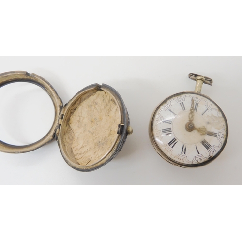 665 - A SILVER PAIR CASED POCKET WATCH