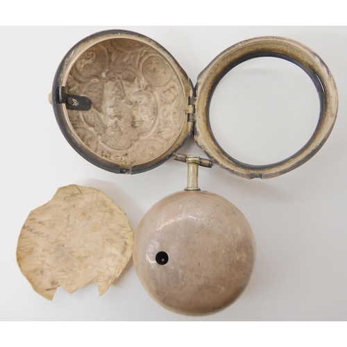 665 - A SILVER PAIR CASED POCKET WATCH