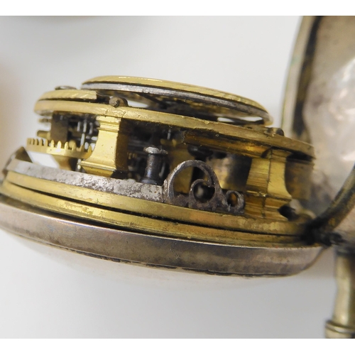 665 - A SILVER PAIR CASED POCKET WATCH