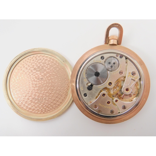 673 - A 9CT ROSE GOLD MARVIN POCKET WATCH