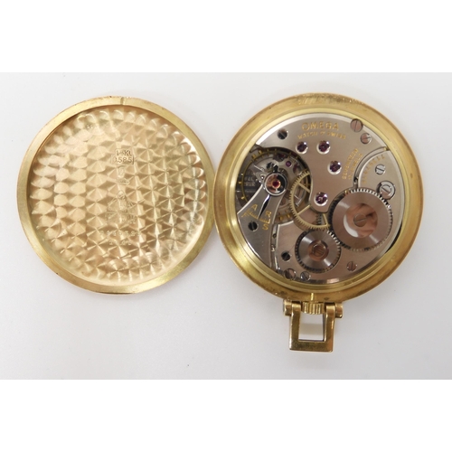 682 - A 14K GOLD ART DECO OMEGA POCKET WATCH