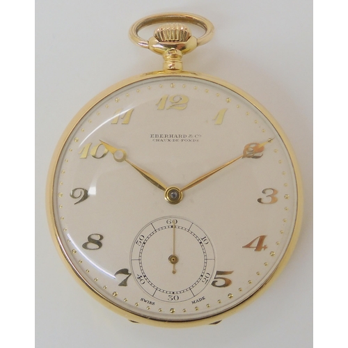 687 - AN 18CT GOLD EBERHARD & CO POCKET WATCH