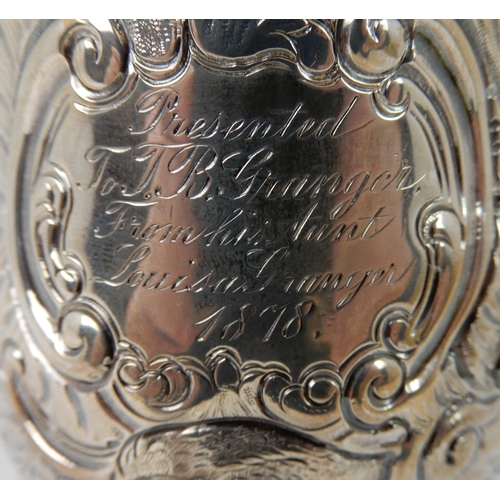 694 - AN 18TH CENTURY IRISH SILVER WINE CUP