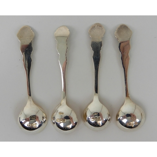 696 - A CASED SET OF FOUR SILVER SALTS