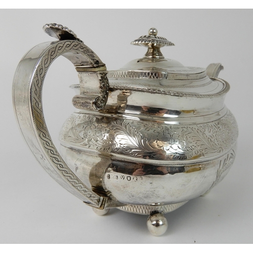 700 - A PROVINCIAL SILVER THREE-PIECE TEA SERVICE