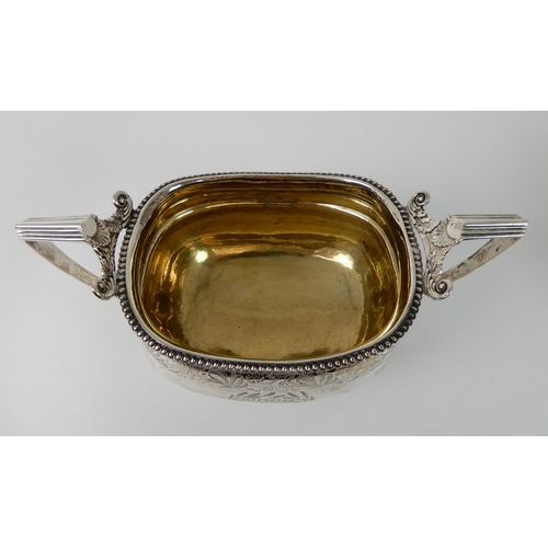 700 - A PROVINCIAL SILVER THREE-PIECE TEA SERVICE